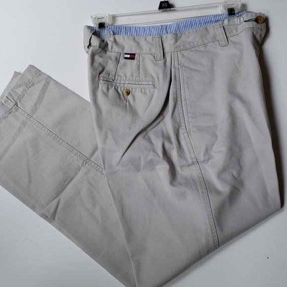 Tommy Hilfiger Khaki Trousers 8 (30) High Rise 12" - Picture 1 of 8